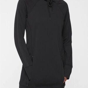 EUC Women’s Athleta Victory Black Hooded Sweatshirt Dress